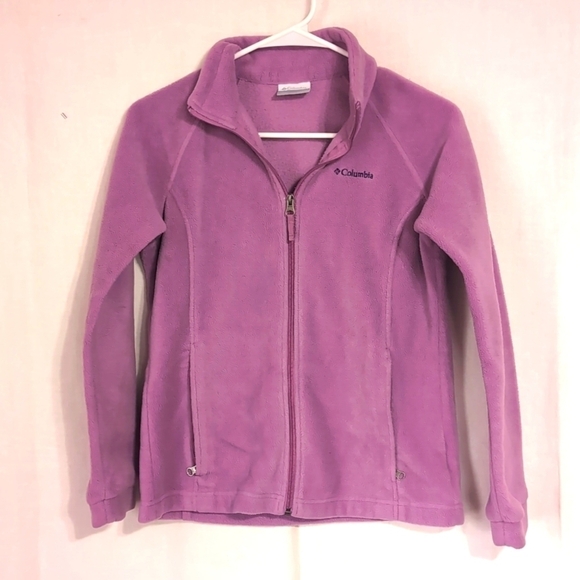 Columbia Girl's Light Purple Fleece Full Zip Jacket Size Large (14/16) - Picture 1 of 6